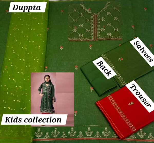 Lameesa kids lincoln green with burgundy - Image 2