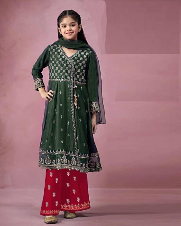 Lameesa kids lincoln green with burgundy