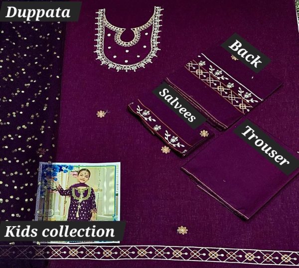 Lameesa kids Tyrian purple gota work - Image 2