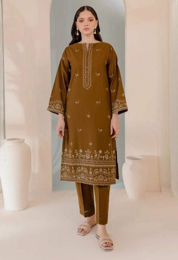 Lameesa casual 2 piece with a touch of embroidery russet