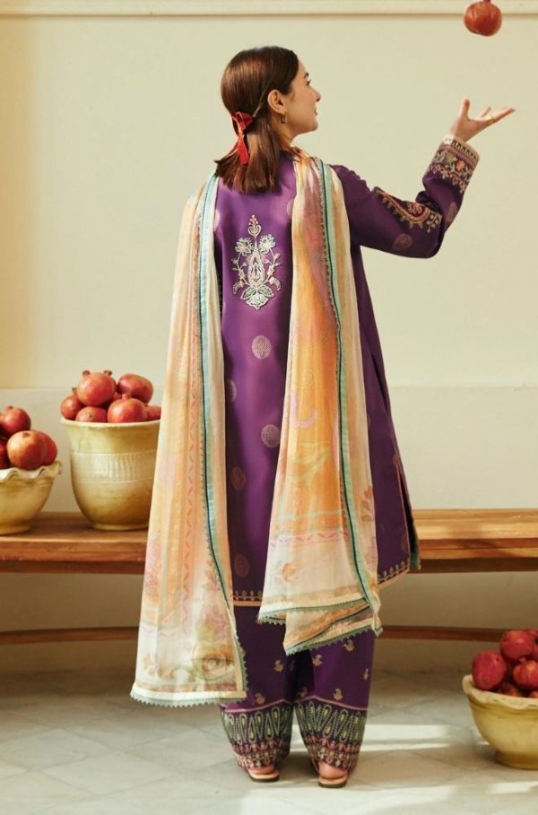 LAMEESA Stunning Front Full Embroidery with Schiffli Work - Image 3