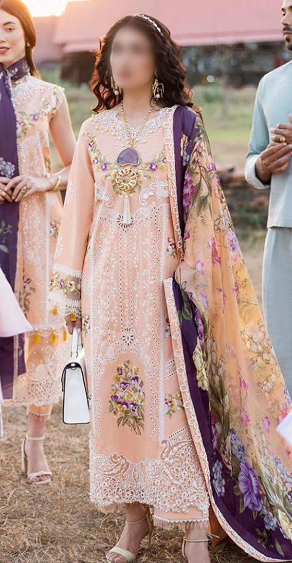 Lameesa embroidery cotton with cotton and silk blend