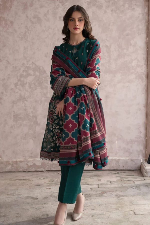 Lameesa Jungle Green Lawn with Zari Dupatta