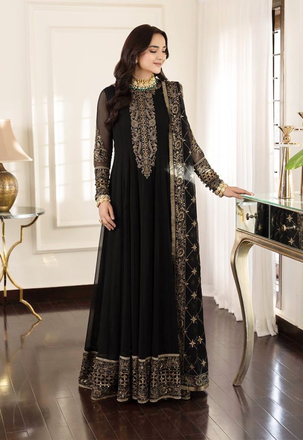Lameesa Embroidered Chiffon Frock Set