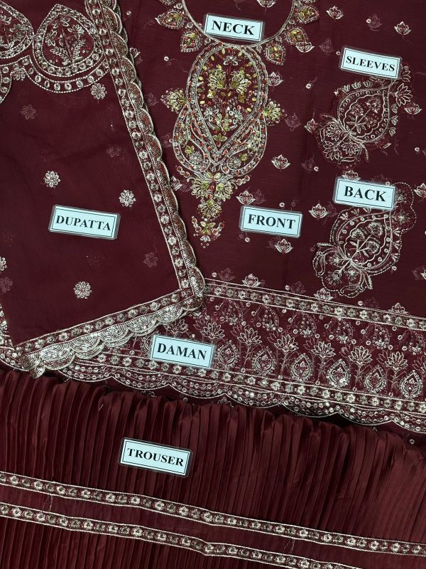 Lameesa Sequence Embroidery with handwork detail - Image 5