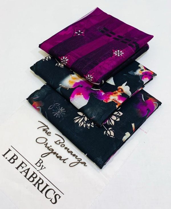Lameesa Summer Grace stylish & comfortable 3-piece lawn onyx & purple