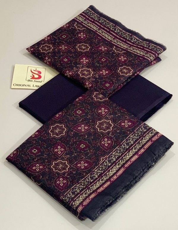 Lameesa crafted with elegance and beautiful colors, Onyx & purple, ajrak touch