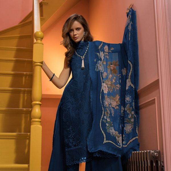 Lameesa Embroidered Chicken Kari with Daman Patch,Dyed, Printed and Patch work in different deep colors - Image 2