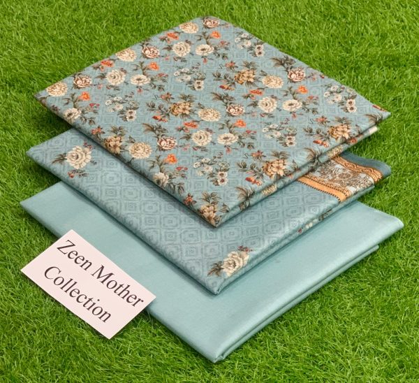 Lameesa mother collection printed lawn Pastel Grey & Ash Grey
