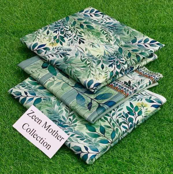 Lameesa mother collection printed lawn Cambridge blue & Xanadu