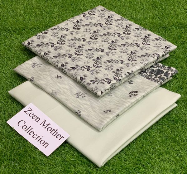 Lameesa mother collection printed lawn Ash grey