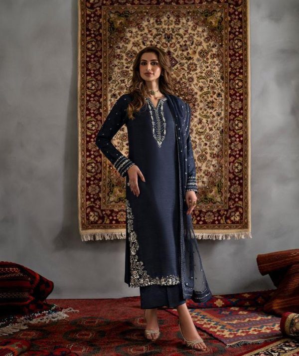 LMAEESA Embroidered Pure Soft Charmuse Silk ada work - Image 2