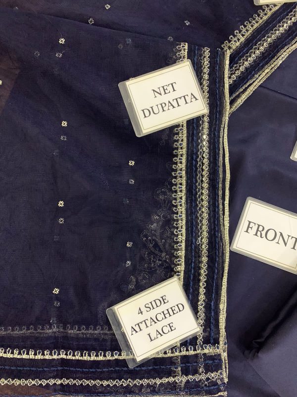 LMAEESA Embroidered Pure Soft Charmuse Silk ada work - Image 7