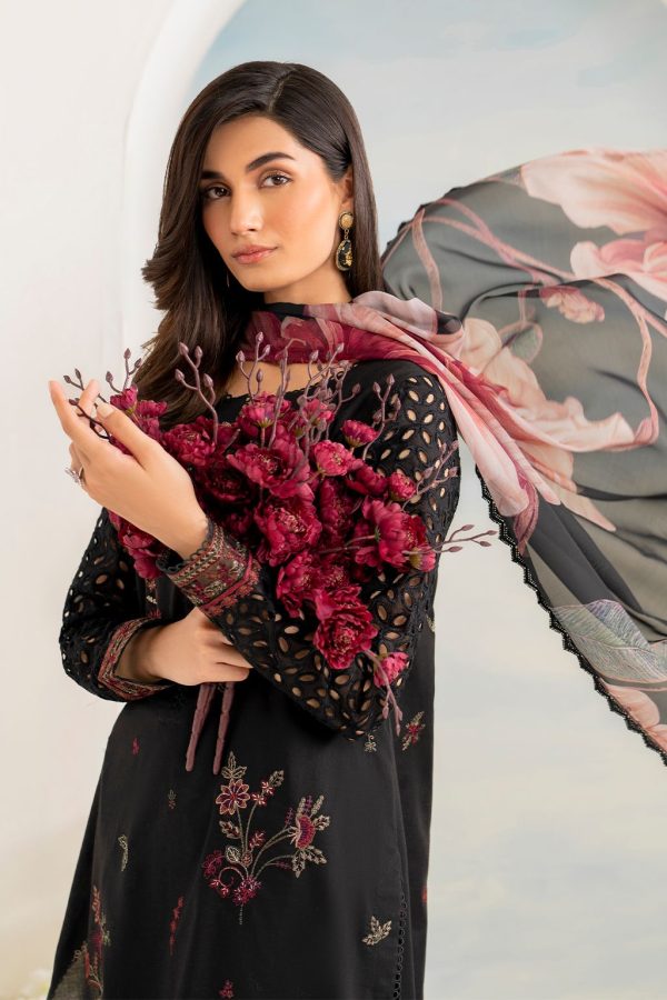 LAMEESA Embroidered, chicken kari Lawn Suit with Silk Dupatta - Image 3