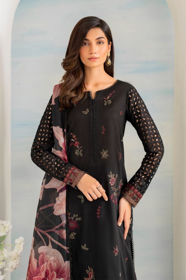 LAMEESA Embroidered, chicken kari Lawn Suit with Silk Dupatta - Image 2