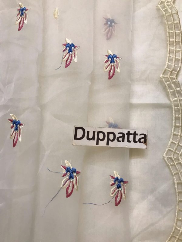 Lameesa Premium Lawn with Organza Dupatta chicken kari Edition - Image 4